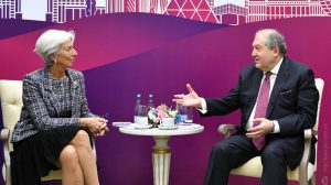 Reunión del presidente de Armenia con la titular del FMI, Christine Lagarde